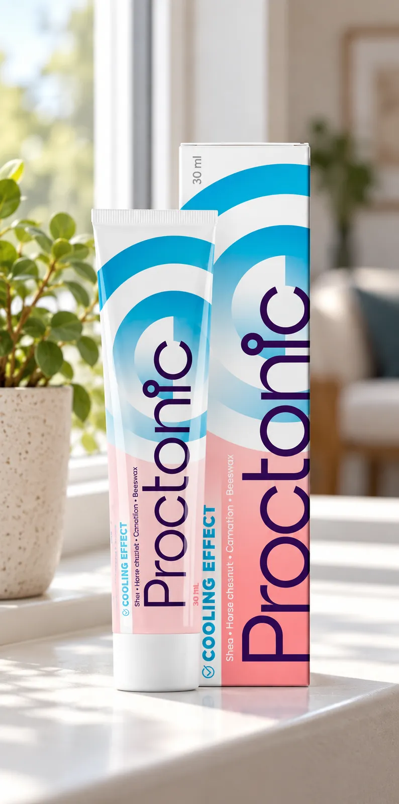 Proctonic — Verpackung im Alltag