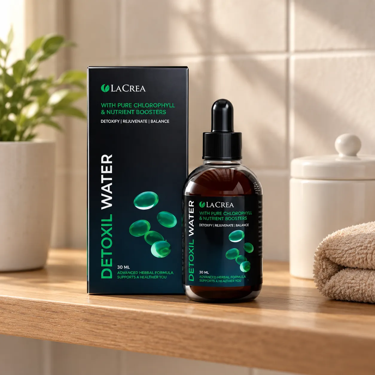 Detoxil water — Verpackung im Alltag